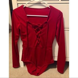 Red bodysuit